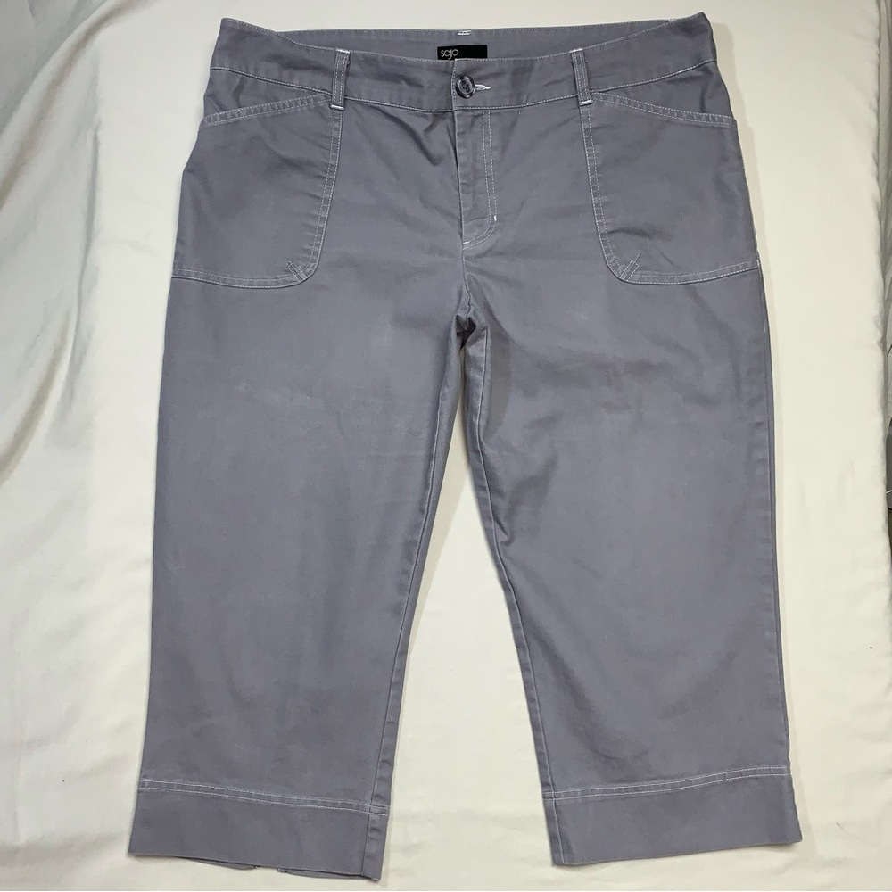 Gray Cropped Capri Pants Women’s 16 Pedal Pushers Calf Summer Preppy Minimalist